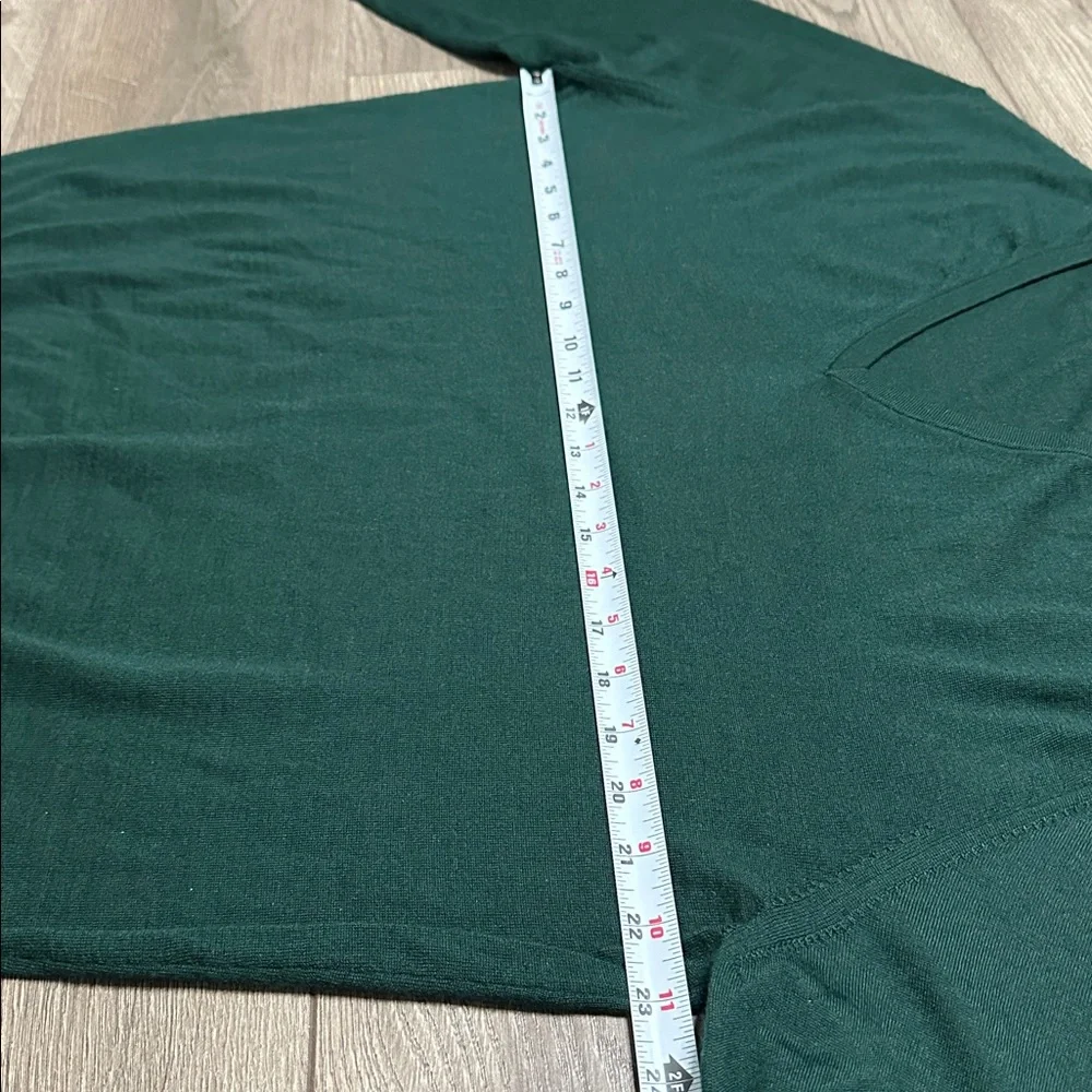 Trillion Estivo Cashmere Silk‎ Lightweight V-Neck Long Sleeve Sweater Green XL